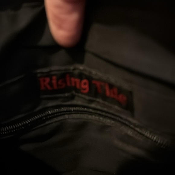 Rising Tide Felt Floral Design Black Grey Purple Purse Shoulder Bag (TD) - Picture 5 of 6